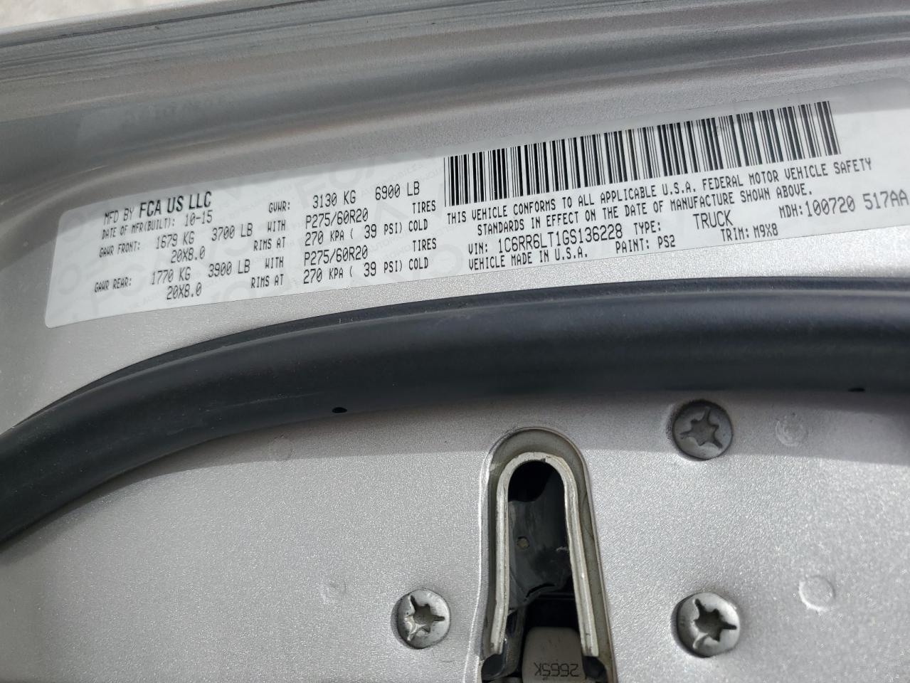 1c6rr6lt1gs136228 1C6RR6LT1GS136228 2016 Ram 1500 Slt