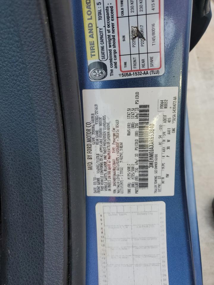 2010 Mercury Milan Premier VIN: 3MEHM0JAXAR653840 Lot: 65235145