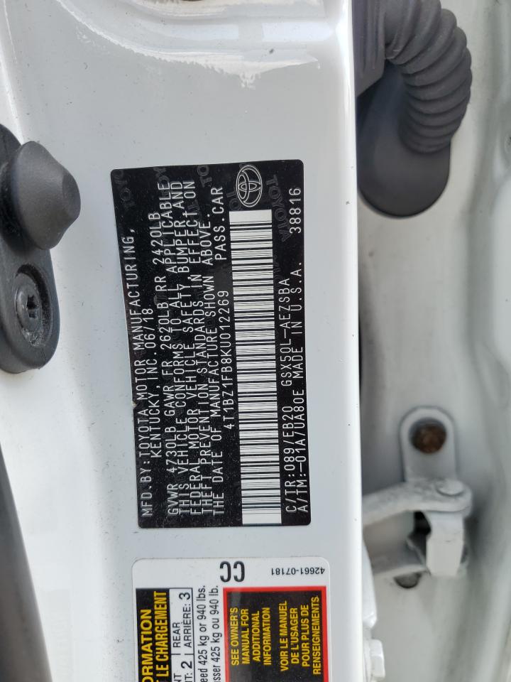2019 Toyota Avalon Xle VIN: 4T1BZ1FB8KU012269 Lot: 63701645
