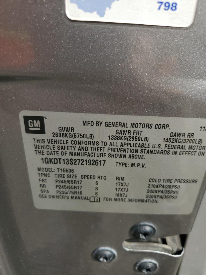 1gkdt13s272192617 1GKDT13S272192617 2007 GMC Envoy