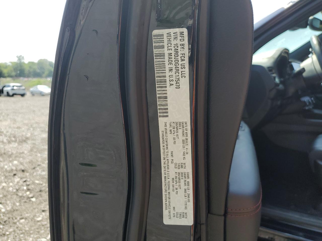 2024 Dodge Durango Gt VIN: 1C4RDJDG1RC228304 Lot: 61212985