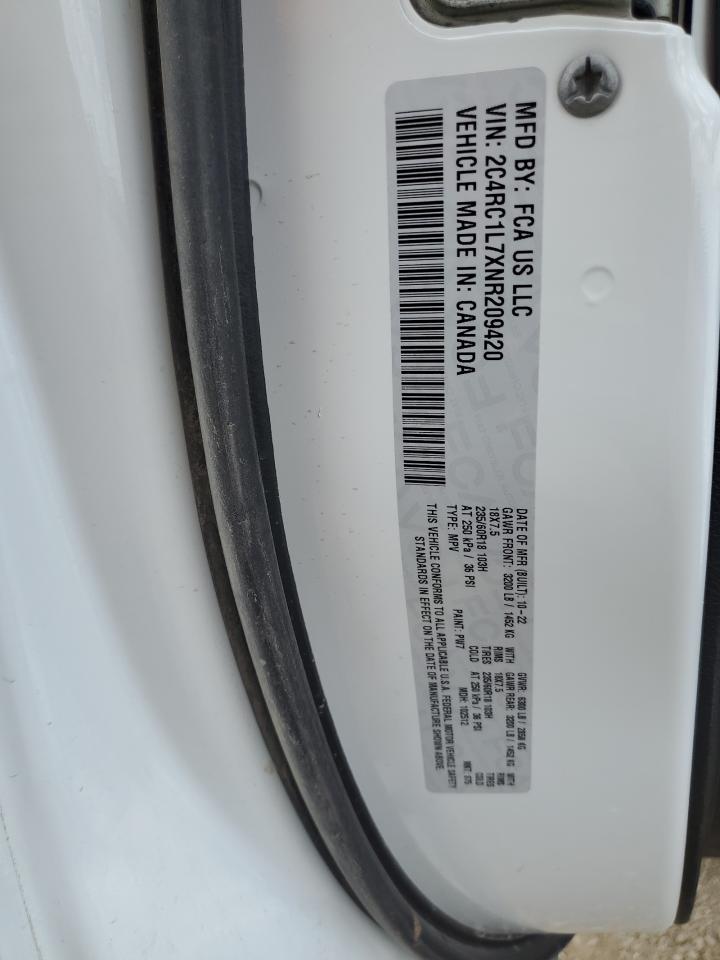 2022 Chrysler Pacifica Hybrid Touring L VIN: 2C4RC1L7XNR209420 Lot: 63199005