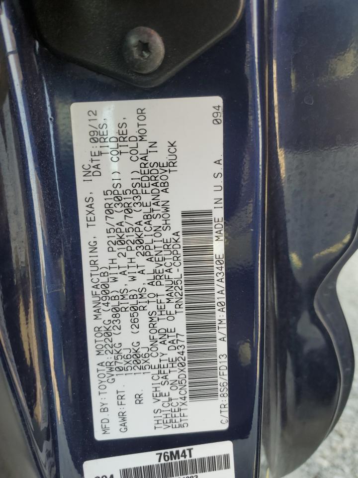 2013 Toyota Tacoma Access Cab VIN: 5TFTX4CN5DX024377 Lot: 64112025