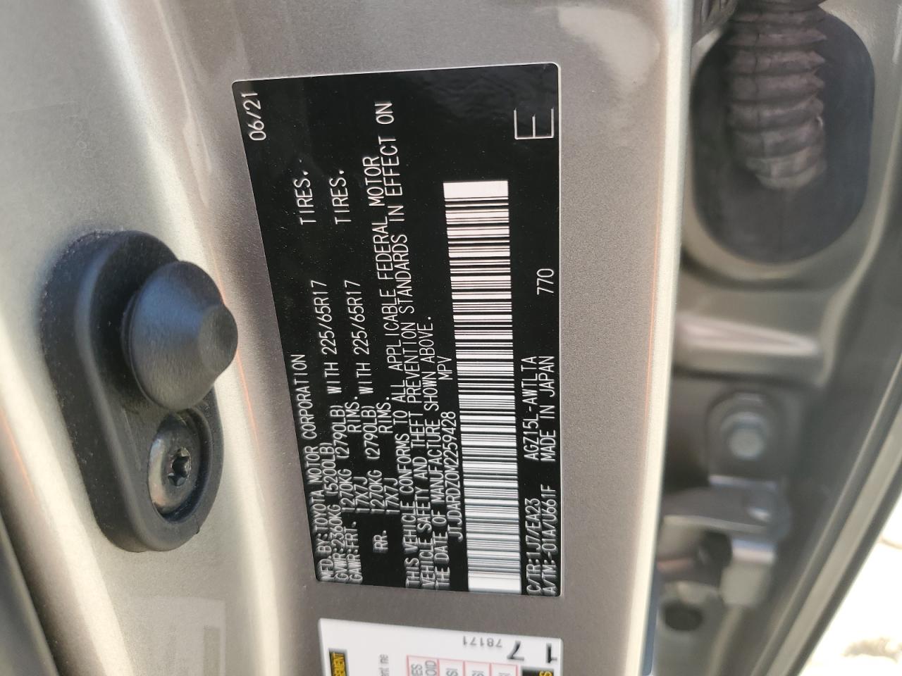 2021 Lexus Nx 300 Base VIN: JTJDARDZ0M2259428 Lot: 65463315
