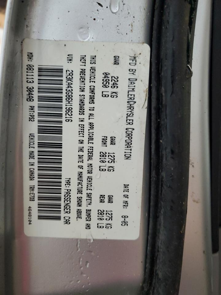2006 Dodge Charger Se VIN: 2B3KA43G86H196216 Lot: 62927485