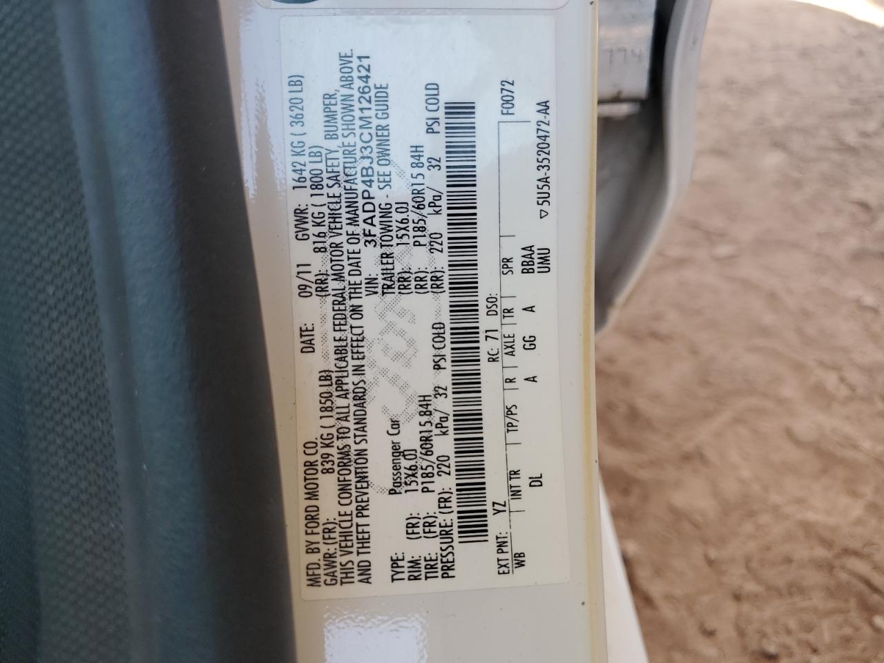 3FADP4BJ3CM126421 2012 Ford Fiesta Se