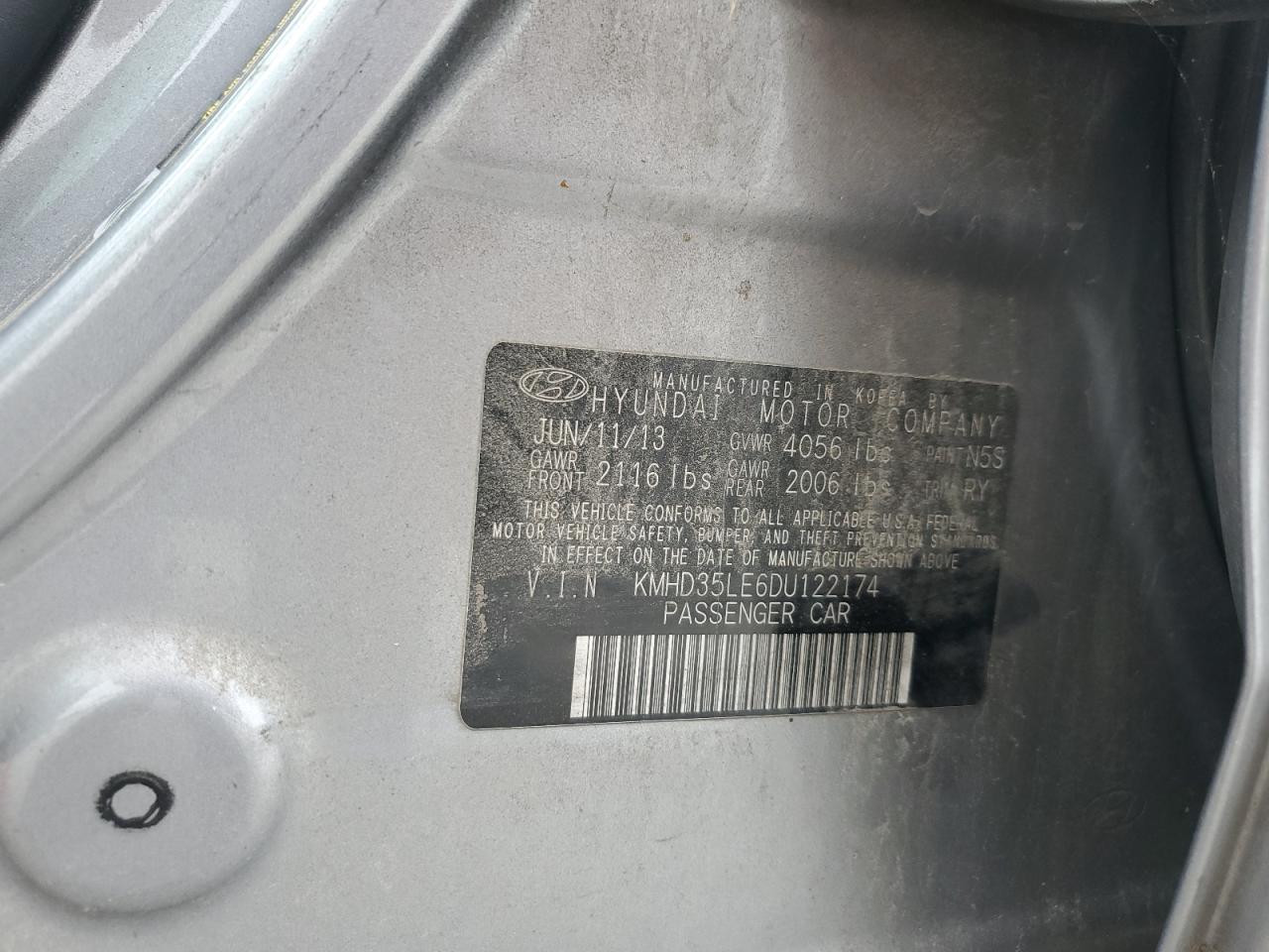 2013 Hyundai Elantra Gt VIN: KMHD35LE6DU122174 Lot: 63147945