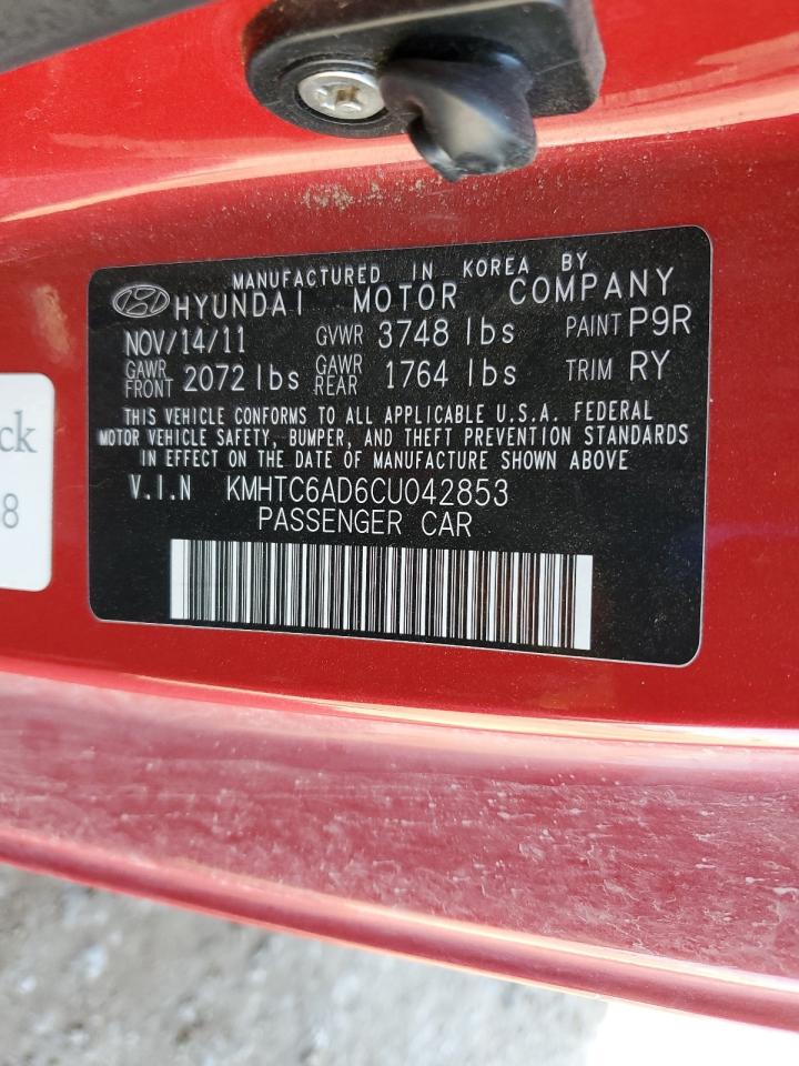 2012 Hyundai Veloster VIN: KMHTC6AD6CU042853 Lot: 65559895