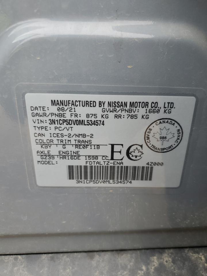 2021 Nissan Kicks Sr VIN: 3N1CP5DV0ML534574 Lot: 64406345