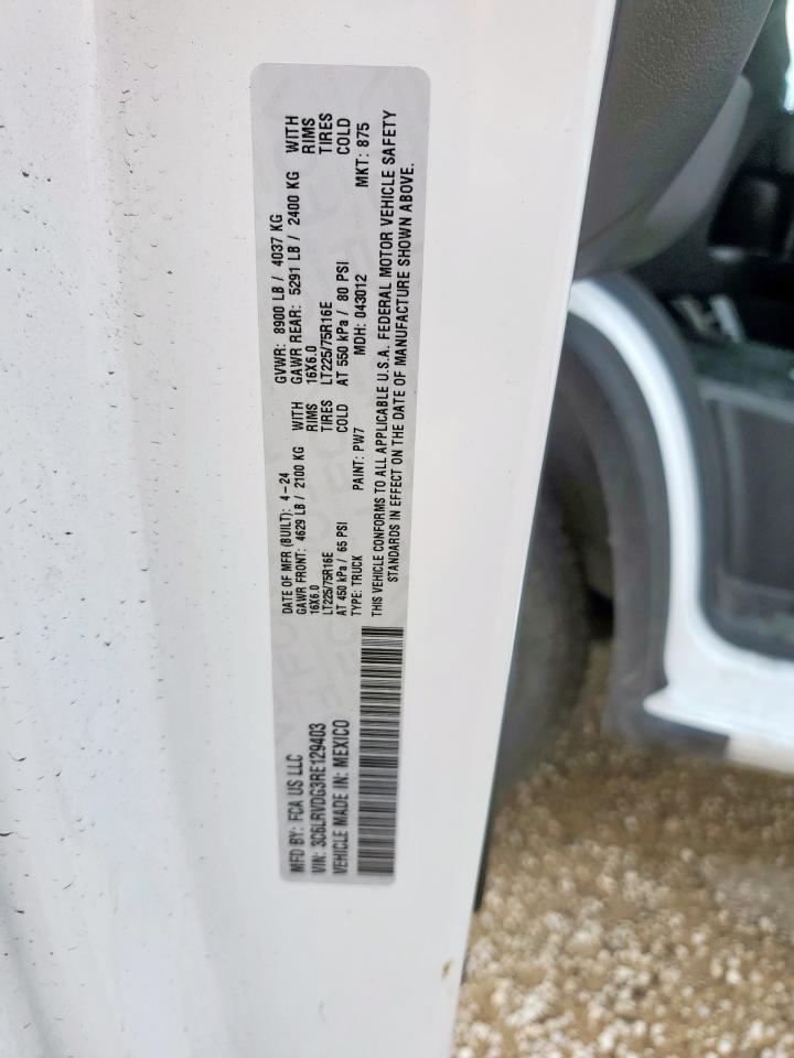 2024 Ram Promaster 2500 2500 High VIN: 3C6LRVDG3RE129403 Lot: 64597445
