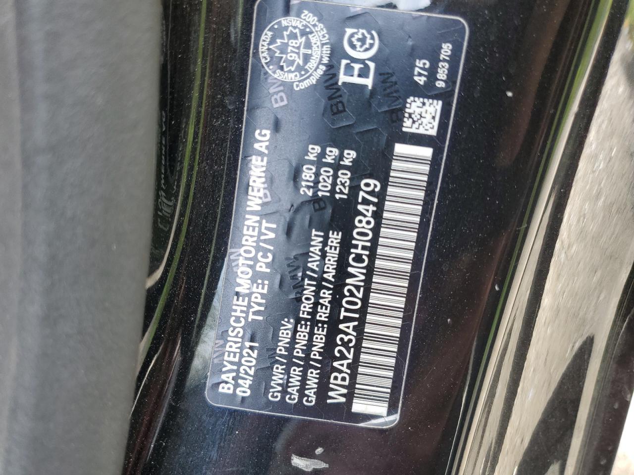 2021 BMW 430I VIN: WBA23AT02MCH08479 Lot: 64986945