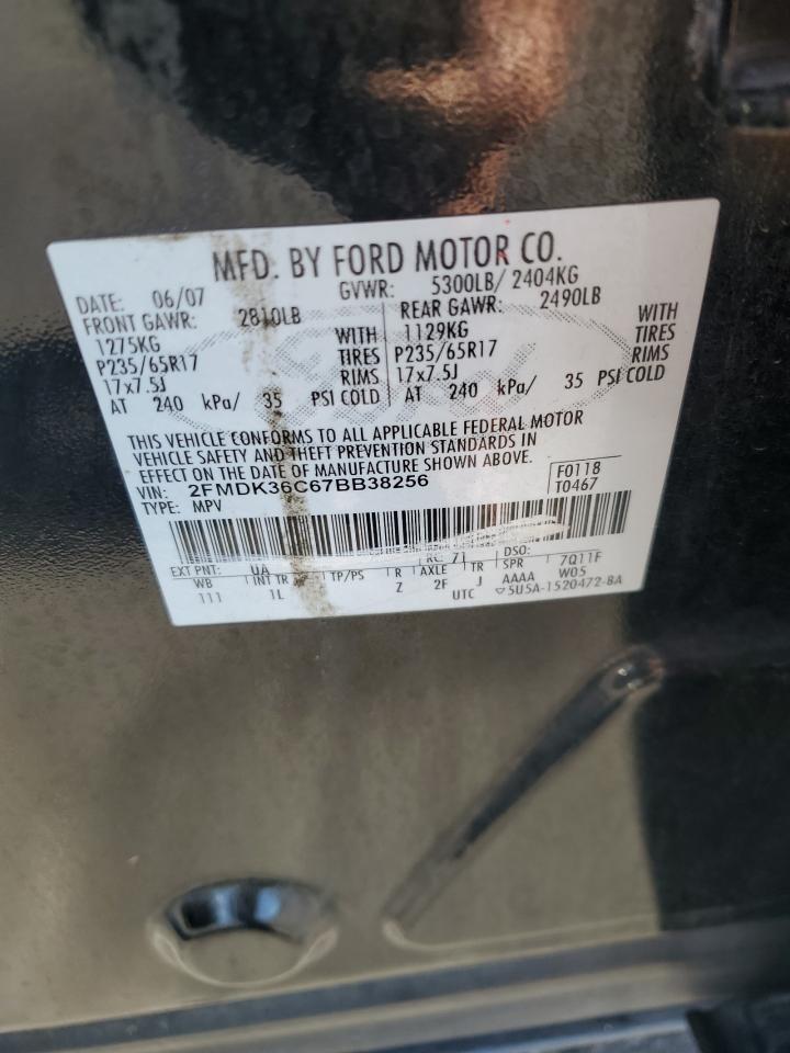 2007 Ford Edge Se VIN: 2FMDK36C67BB38256 Lot: 63534855