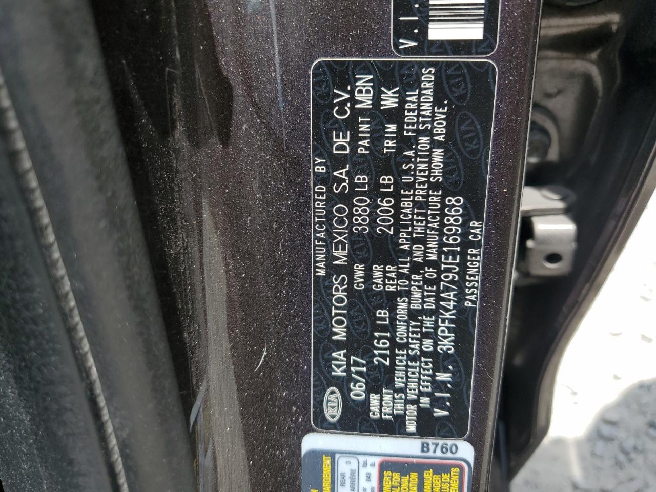 2018 Kia Forte Lx VIN: 3KPFK4A79JE169868 Lot: 65900745