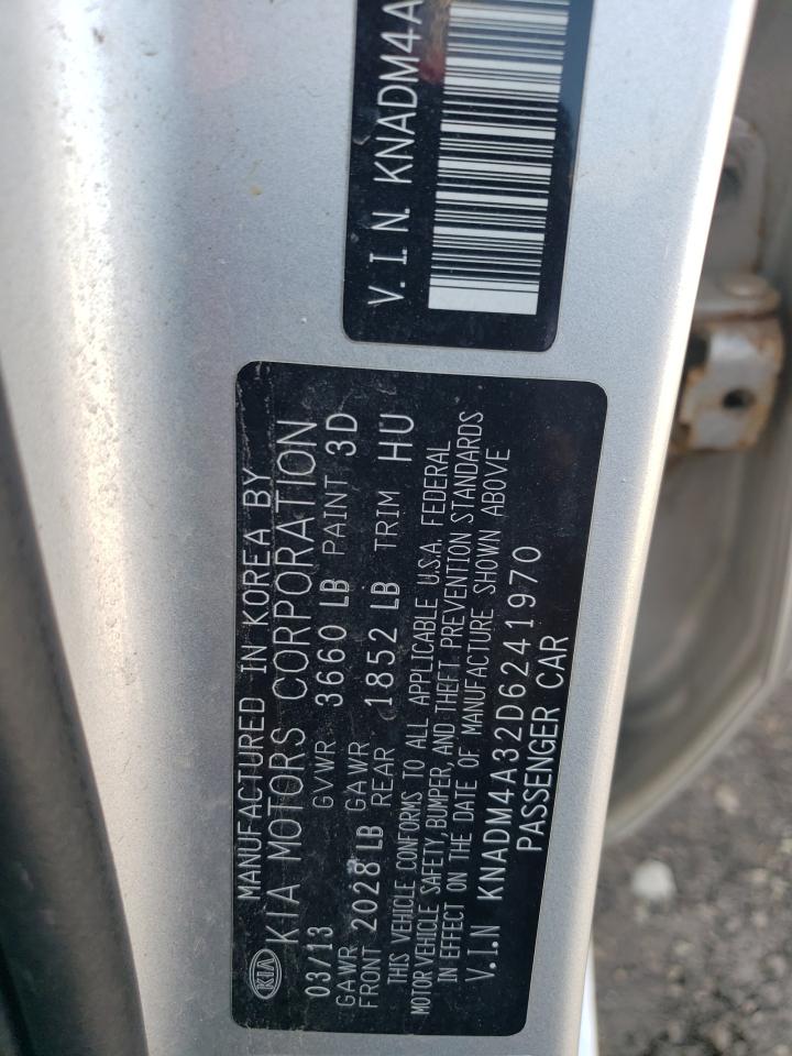 2013 Kia Rio Lx VIN: KNADM4A32D6241970 Lot: 65887635