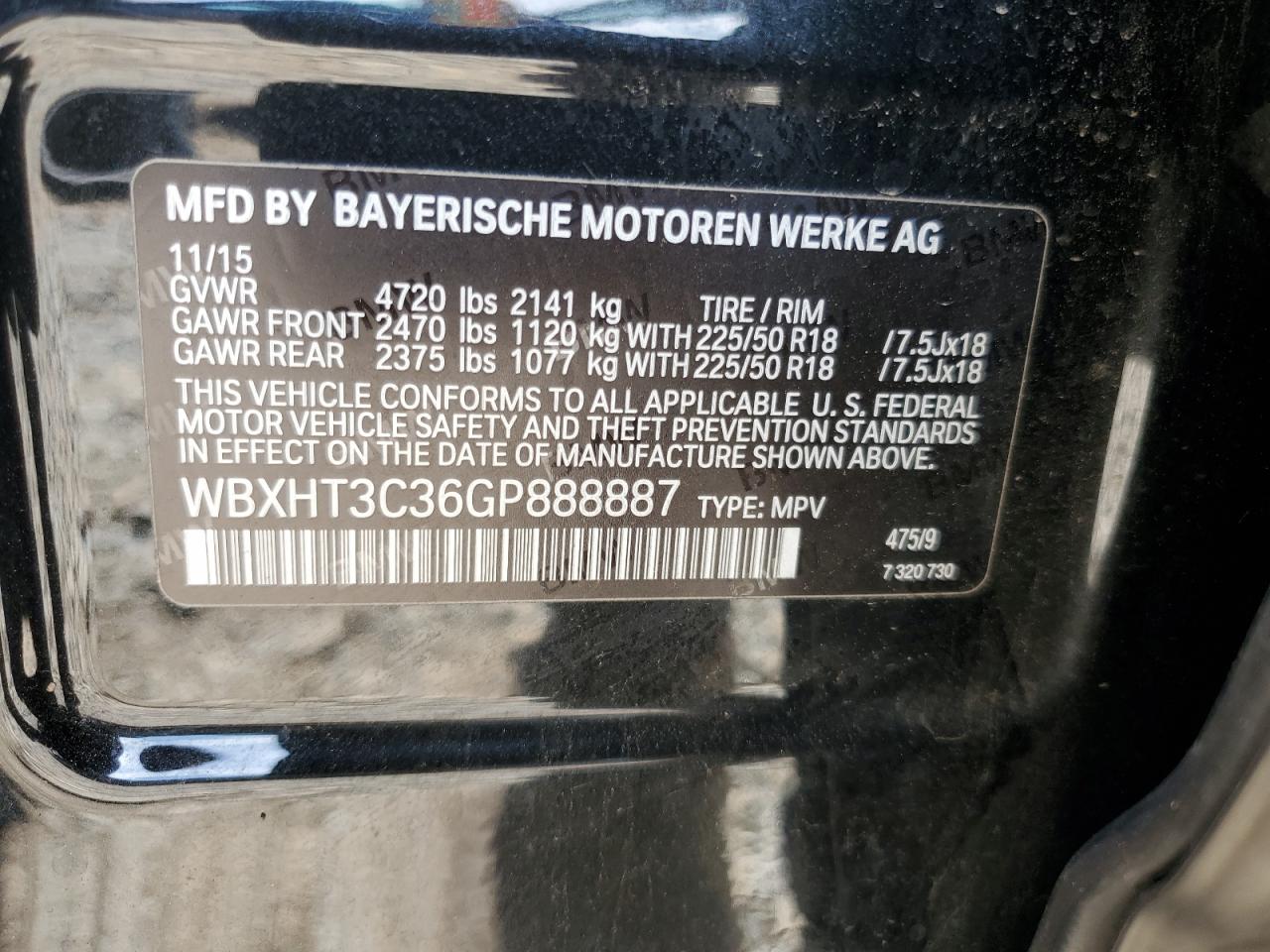 2016 BMW X1 xDrive28I VIN: WBXHT3C36GP888887 Lot: 64201125
