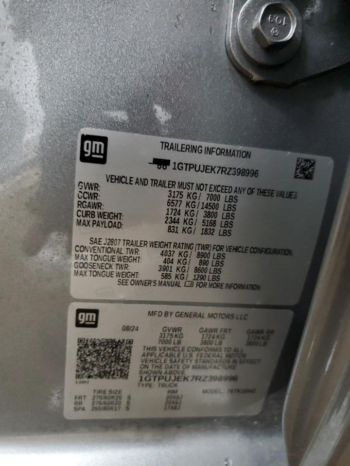 2024 GMC Sierra K1500 Elevation-L VIN: 1GTPUJEK7RZ398996 Lot: 67027195