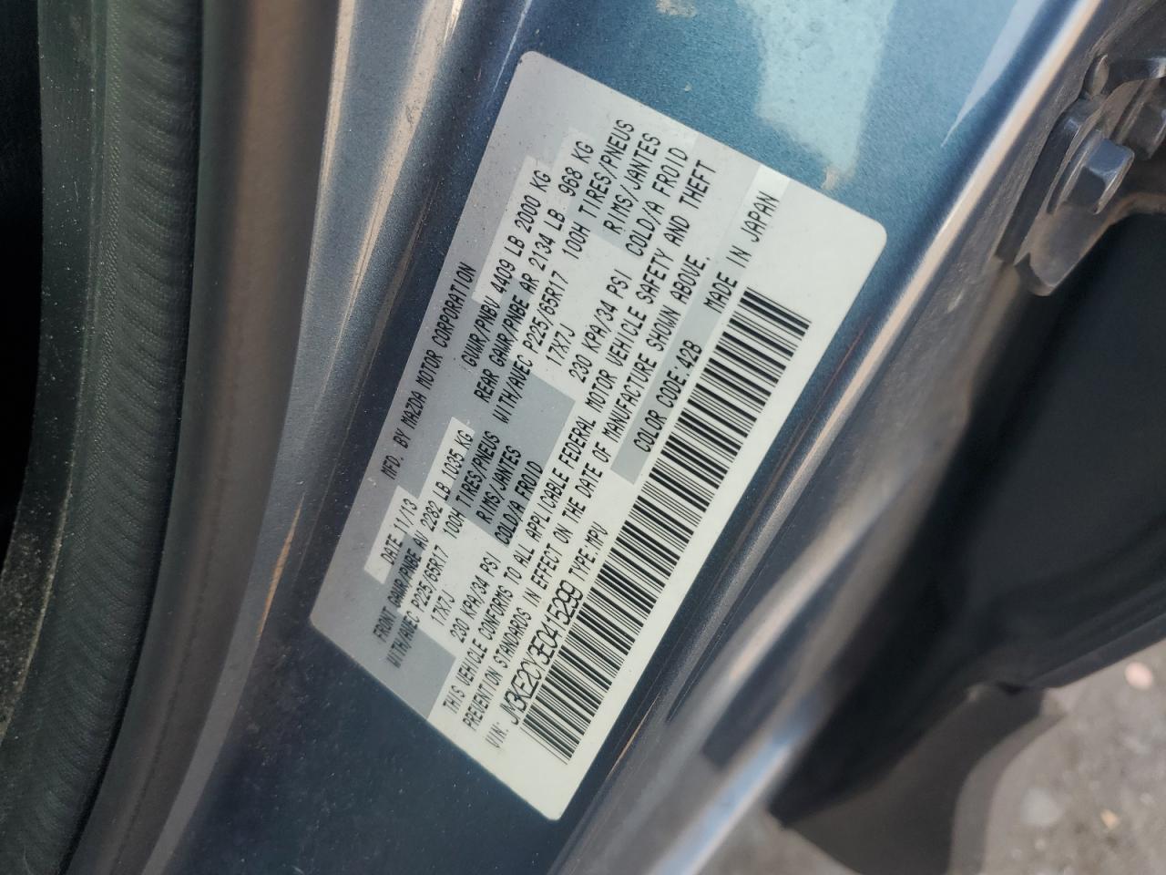 2014 Mazda Cx-5 Touring VIN: JM3KE2CY3E0415299 Lot: 63901935