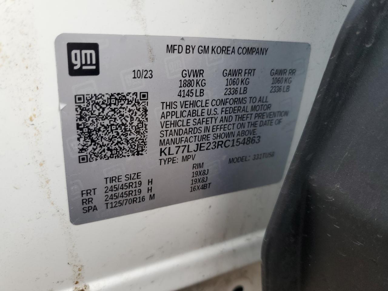 2024 Chevrolet Trax 2Rs VIN: KL77LJE23RC154863 Lot: 62772595