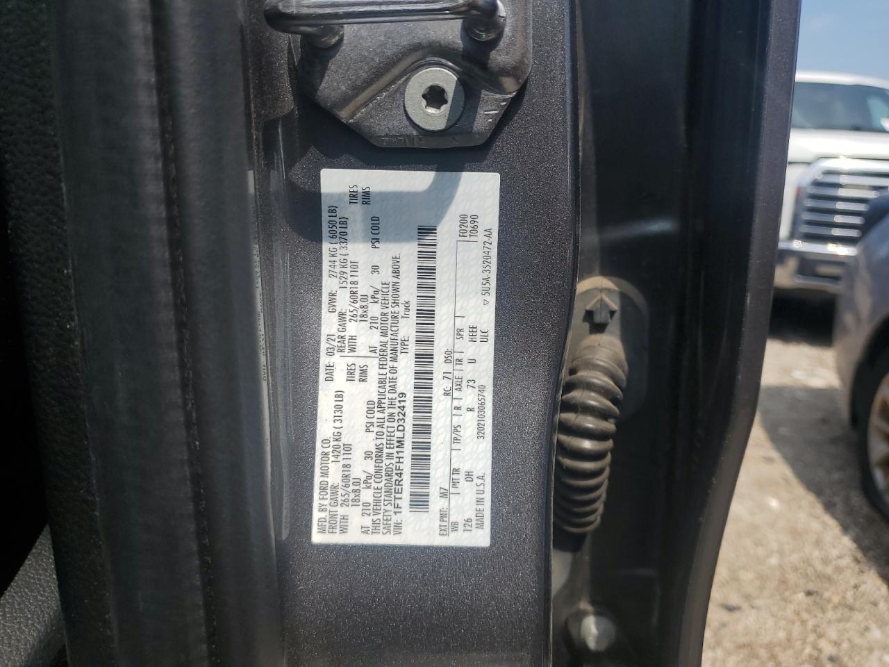 2021 Ford Ranger Xl VIN: 1FTER4FH1MLD32419 Lot: 62492295
