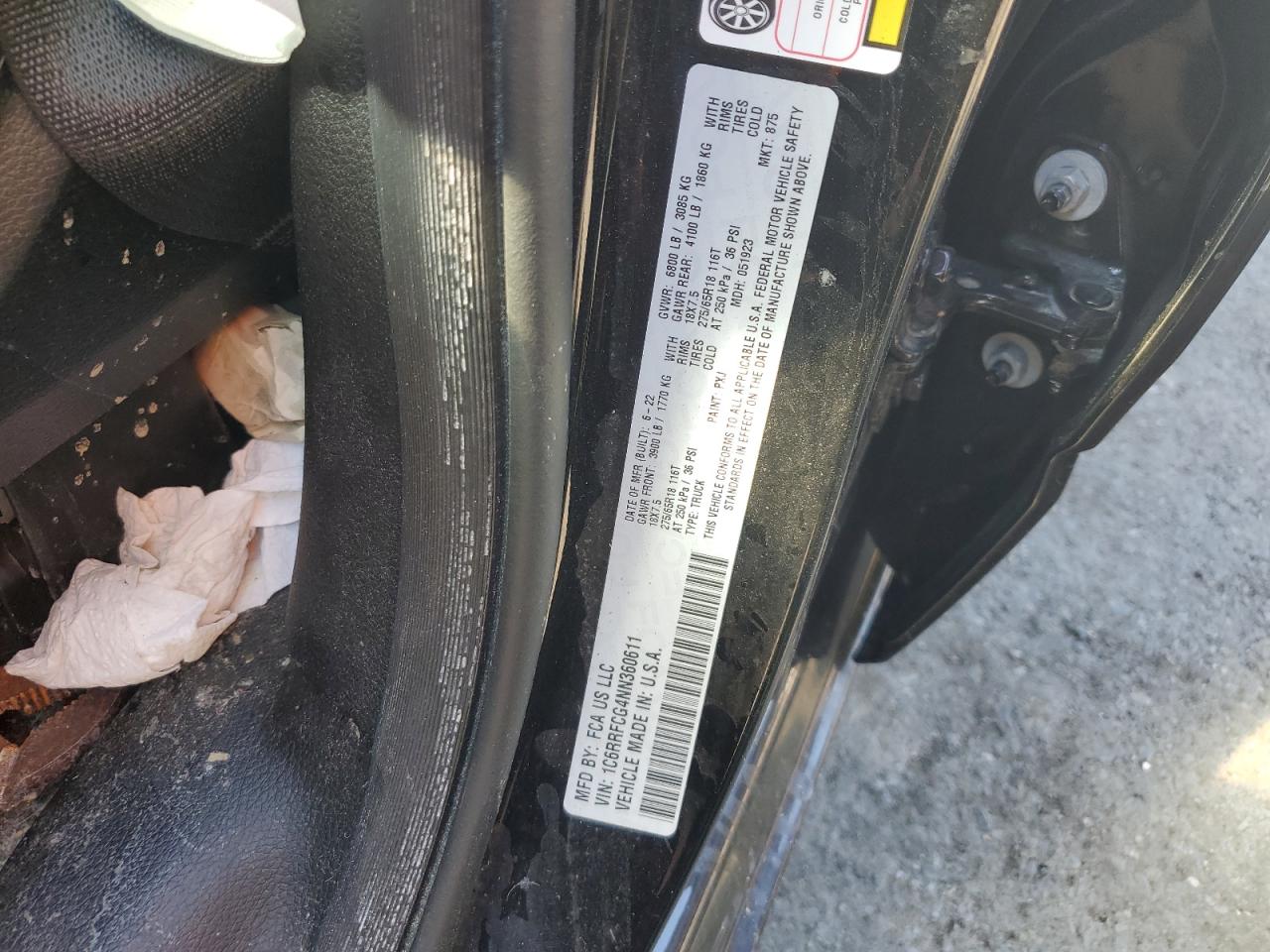 1c6rrfcg4nn360611 1C6RRFCG4NN360611 2022 Ram 1500 Tradesman