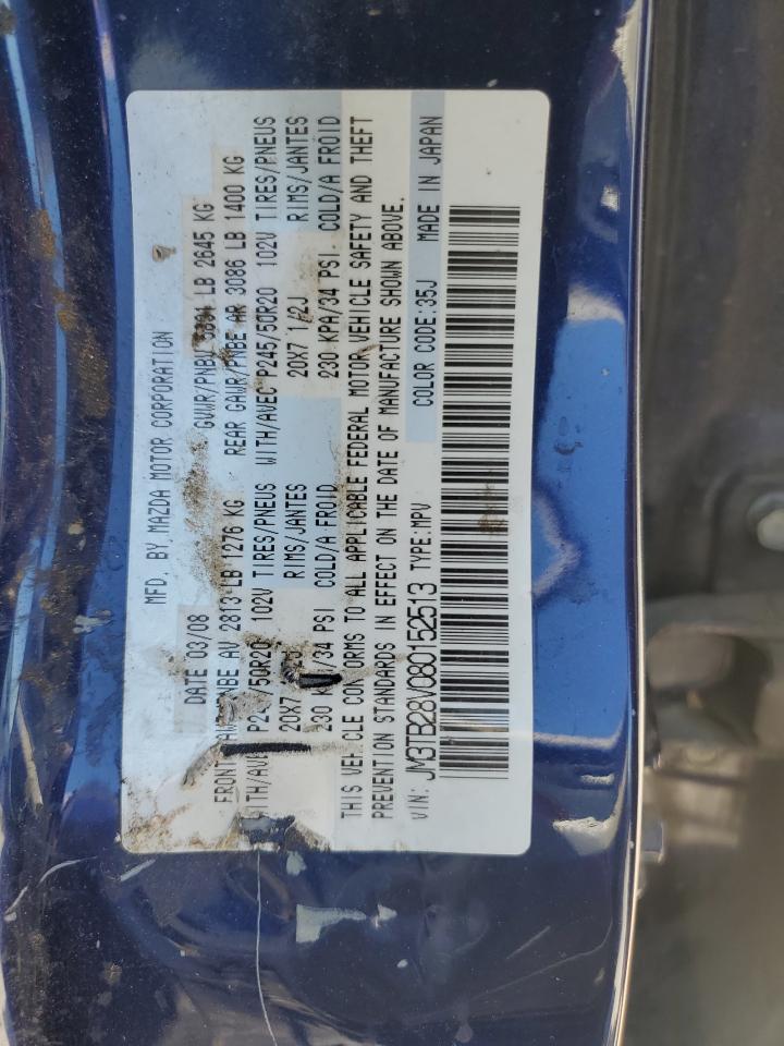 2008 Mazda Cx-9 VIN: JM3TB28V080152513 Lot: 66754995