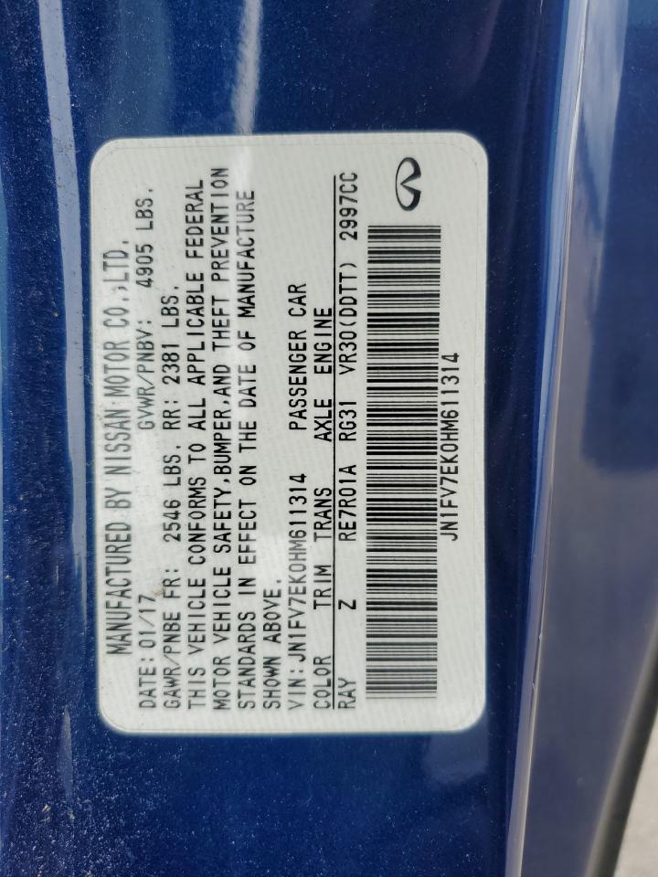 2017 Infiniti Q60 Red Sport 400 VIN: JN1FV7EK0HM611314 Lot: 65996555