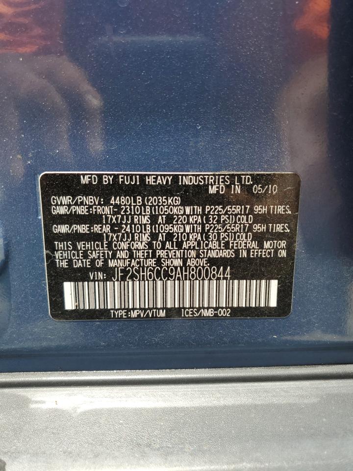 2010 Subaru Forester 2.5X Premium VIN: JF2SH6CC9AH800844 Lot: 65046185