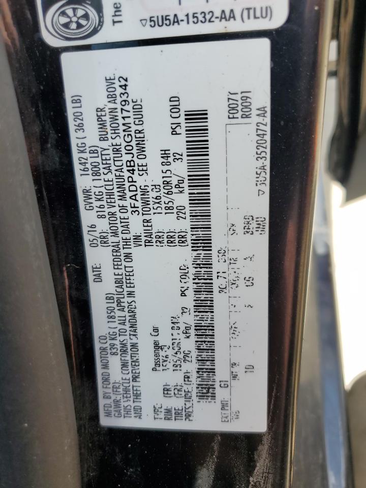 3FADP4BJ0GM179342 2016 Ford Fiesta Se