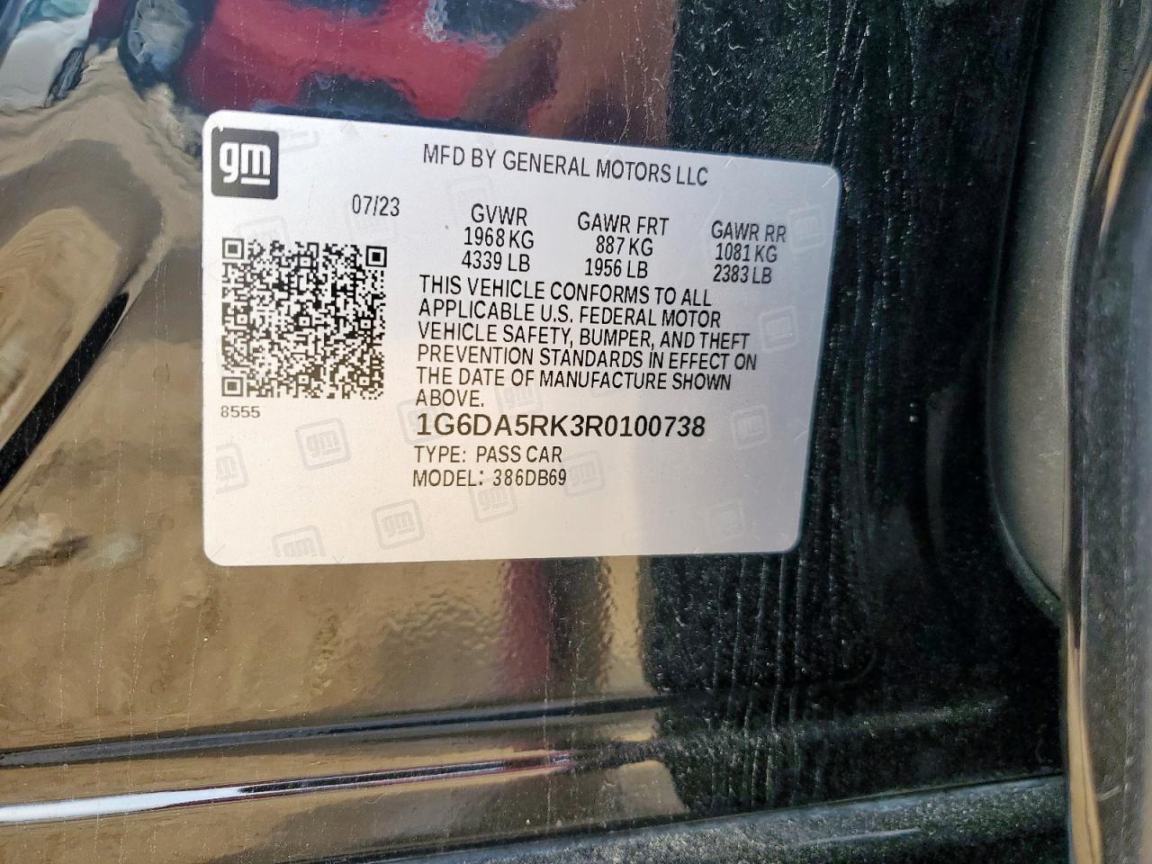 2024 Cadillac Ct4 Luxury VIN: 1G6DA5RK3R0100738 Lot: 62886765