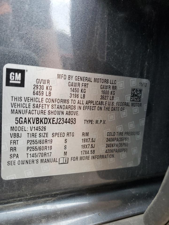 2014 Buick Enclave VIN: 5GAKVBKDXEJ234493 Lot: 62558345