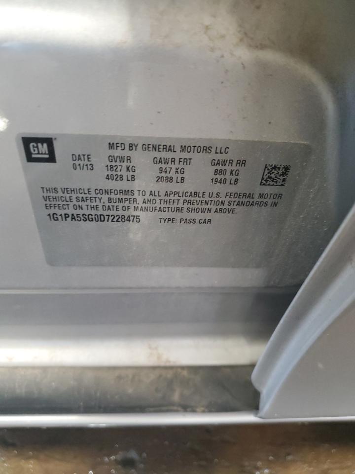 1G1PA5SG0D7228475 2013 Chevrolet Cruze Ls