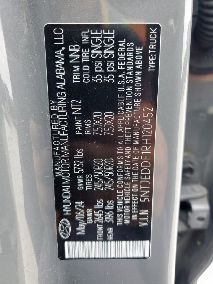 2024 Hyundai Santa Cruz Limited VIN: 5NTJEDDF1RH120452 Lot: 64766425