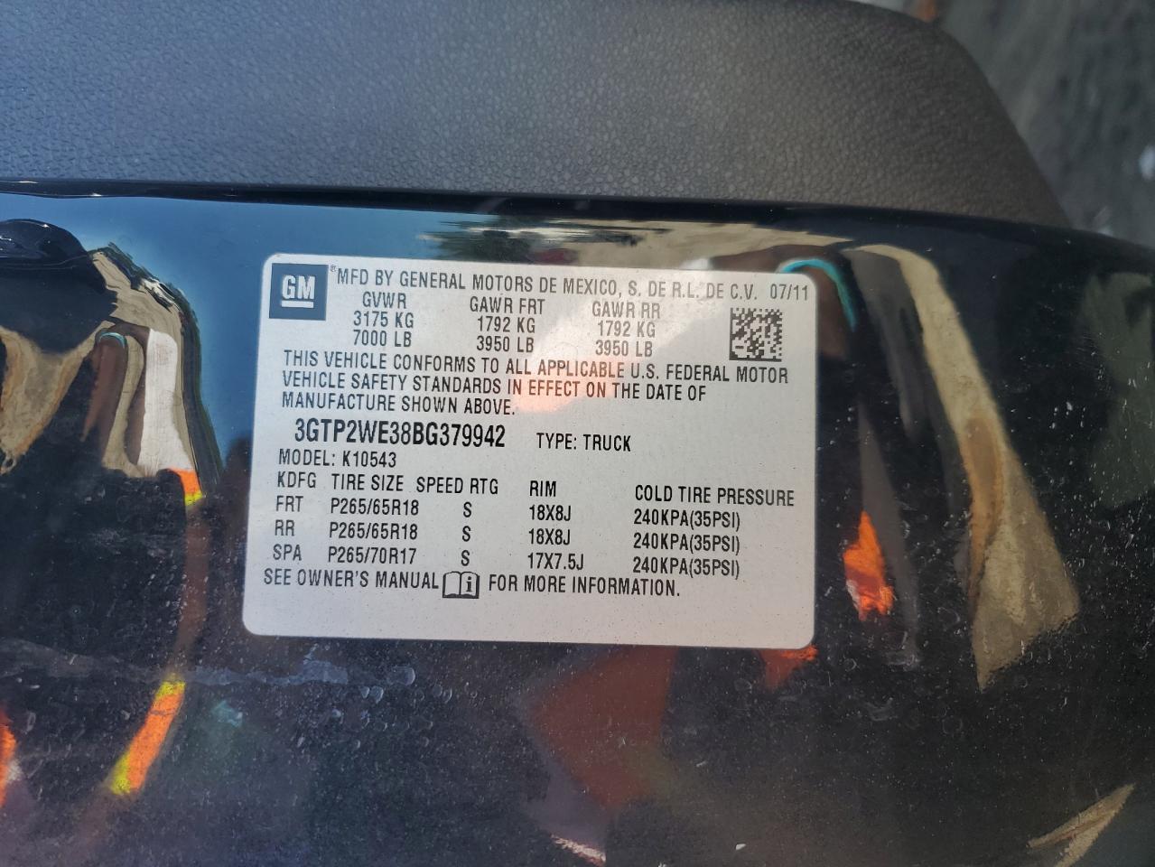 3gtp2we38bg379942 3GTP2WE38BG379942 2011 GMC Sierra K1500 Slt