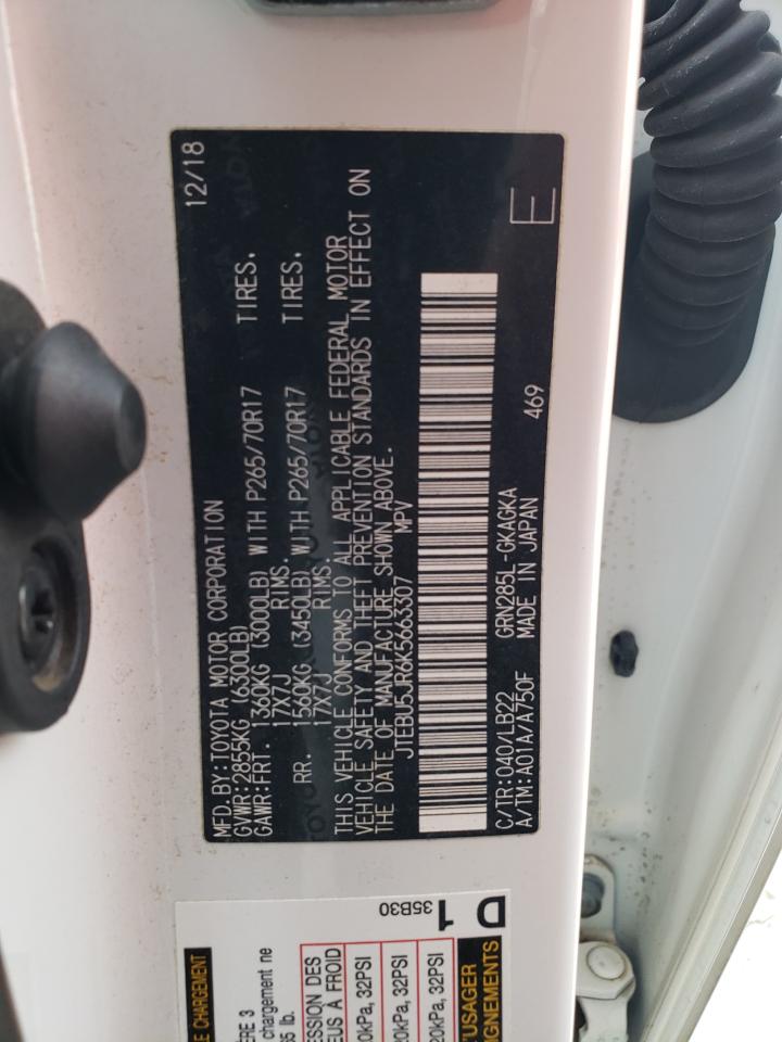 2019 Toyota 4Runner Sr5/Sr5 Premium VIN: JTEBU5JR6K5663307 Lot: 66846425