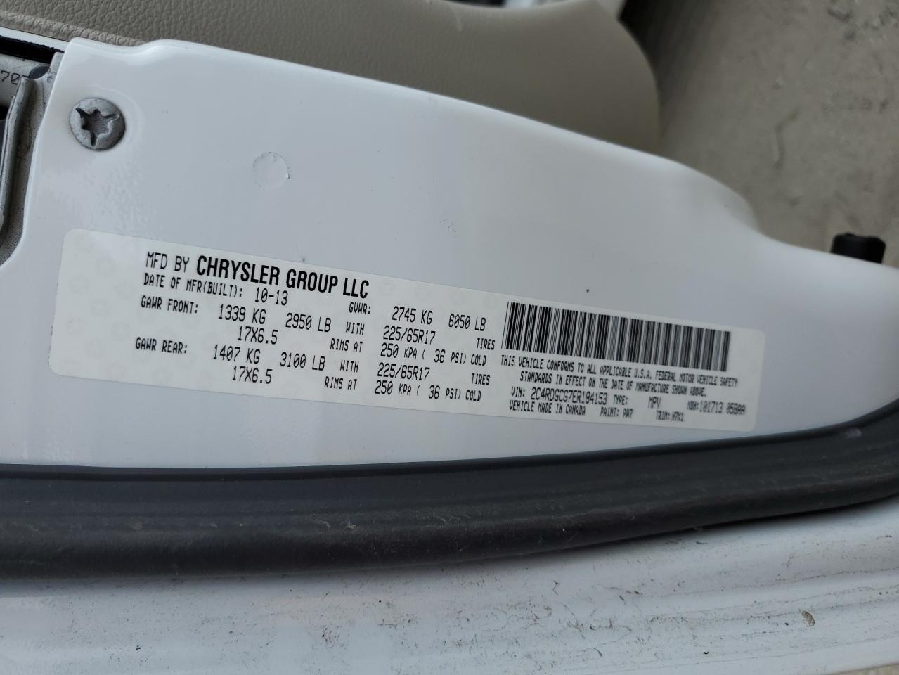 2014 Dodge Grand Caravan Sxt VIN: 2C4RDGCG7ER184153 Lot: 64866445