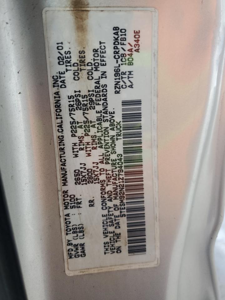 2001 Toyota Tacoma Xtracab Prerunner VIN: 5TESM92N21Z794043 Lot: 64469315