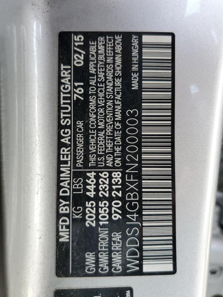 2015 Mercedes-Benz Cla 250 4Matic VIN: WDDSJ4GBXFN200003 Lot: 62670055