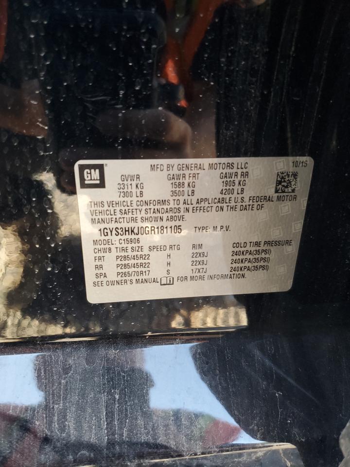 2016 Cadillac Escalade Esv Luxury VIN: 1GYS3HKJ0GR181105 Lot: 66955705