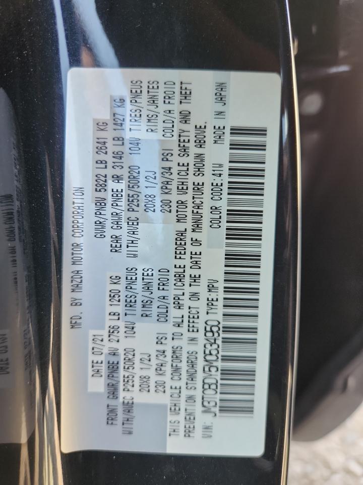 2021 Mazda Cx-9 Grand Touring VIN: JM3TCBDY5M0534950 Lot: 65052465
