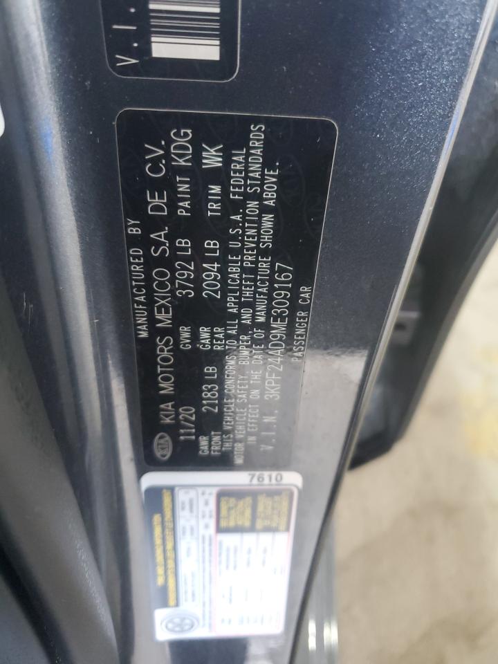 2021 Kia Forte Fe VIN: 3KPF24AD9ME309167 Lot: 64010625