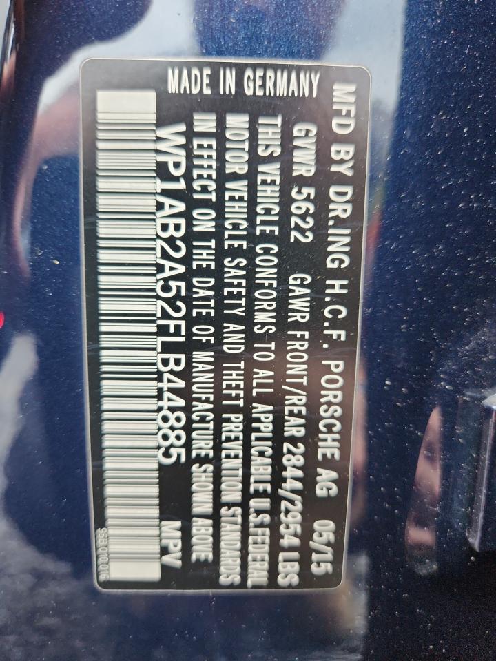 2015 Porsche Macan S VIN: WP1AB2A52FLB44885 Lot: 63610175