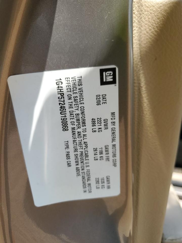 2006 Buick Lucerne Cx VIN: 1G4HP57246U190868 Lot: 64787125