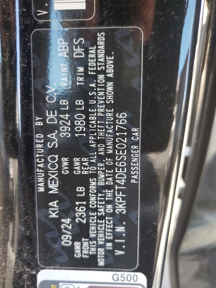 2025 Kia K4 Lx VIN: 3KPFT4DE6SE021766 Lot: 64237075