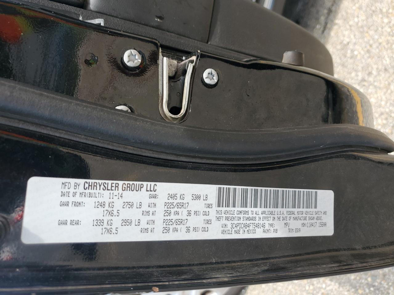 2015 Dodge Journey Se VIN: 3C4PDCAB4FT548146 Lot: 65561565