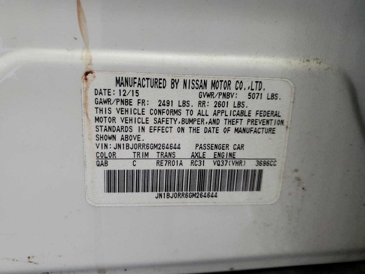 2016 Infiniti Qx50 VIN: JN1BJ0RR6GM264644 Lot: 66685165