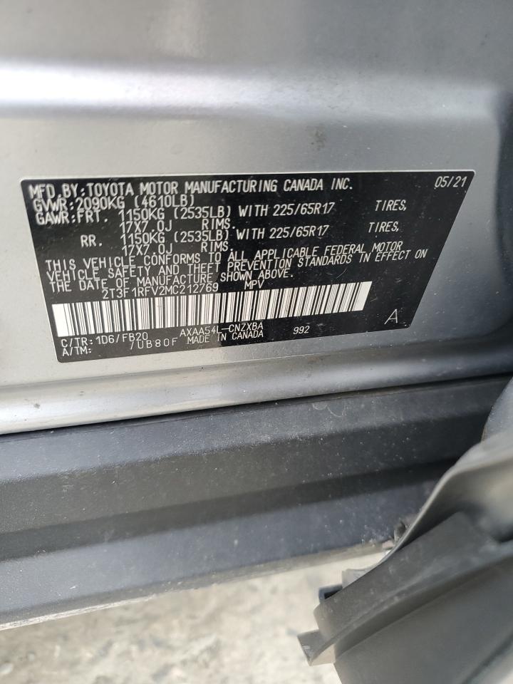 2021 Toyota Rav4 Le VIN: 2T3F1RFV2MC212769 Lot: 63213835