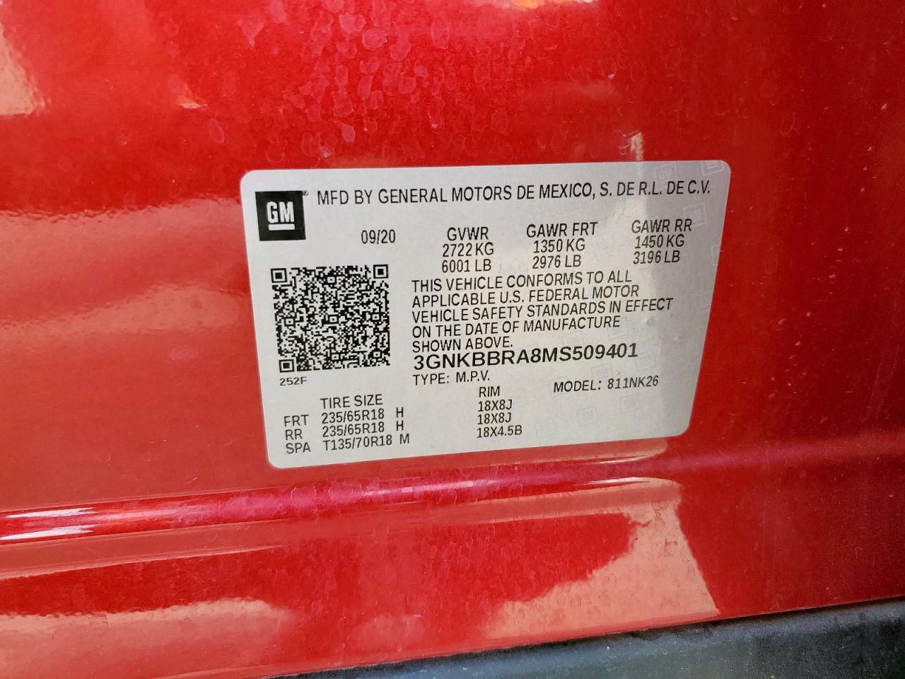 3gnkbbra8ms509401 3GNKBBRA8MS509401 2021 Chevrolet Blazer 1Lt