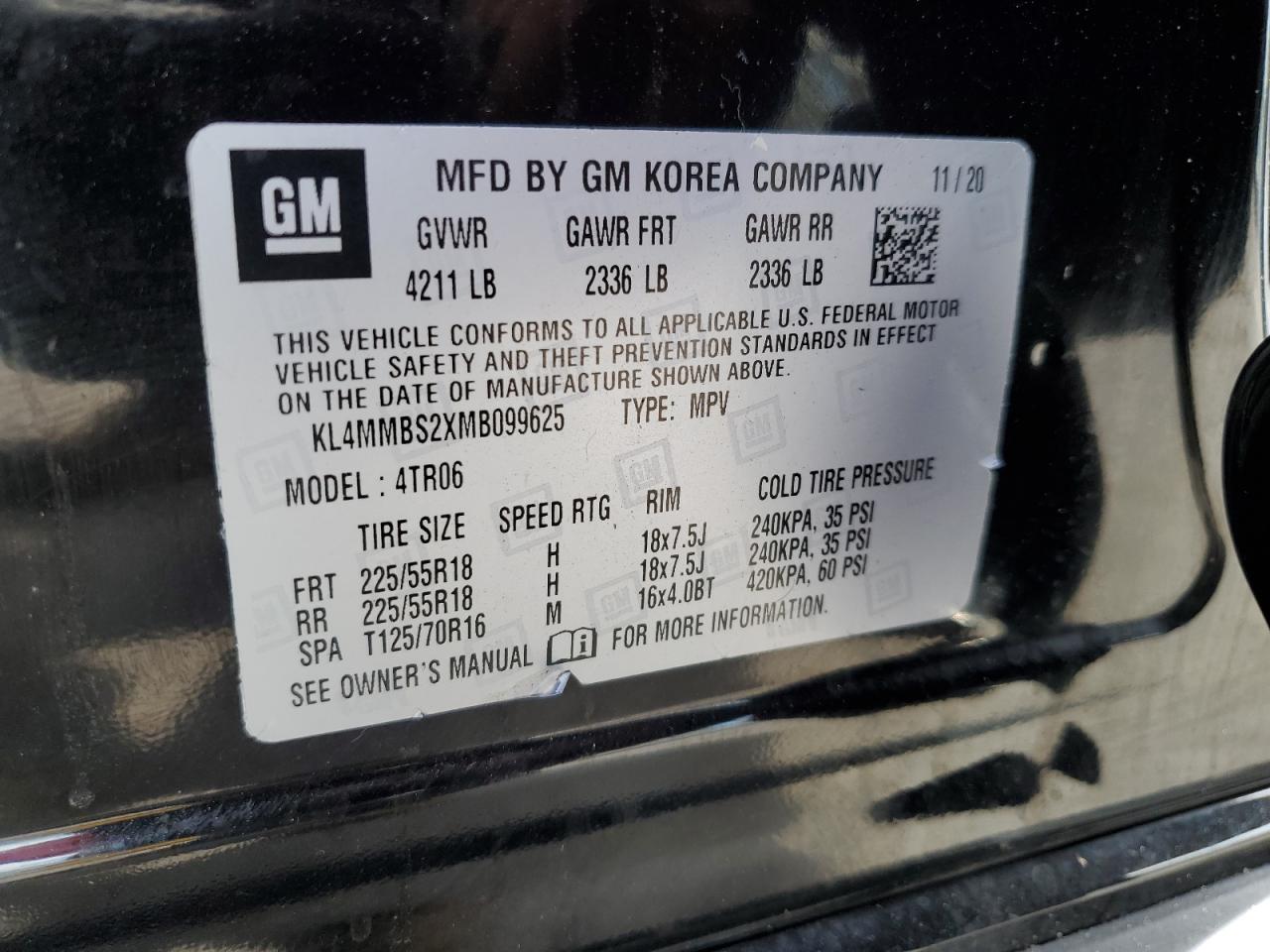2021 Buick Encore Gx Preferred VIN: KL4MMBS2XMB099625 Lot: 64941115