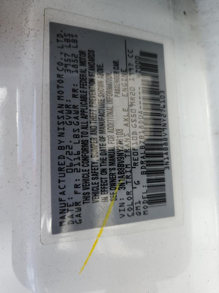 2022 Nissan Sentra S VIN: 3N1AB8BV9NY276103 Lot: 64764815