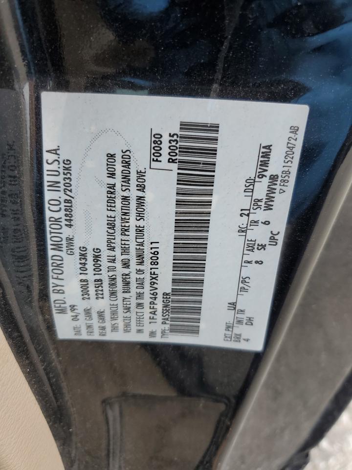 1999 Ford Mustang Cobra Svt VIN: 1FAFP46V9XF180611 Lot: 64097245